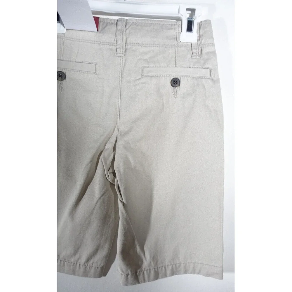 Arizona Jean Co Chino Shorts Boys 8 Adjustable Waist Cotton Stone Flat Front